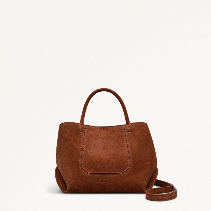 Radley London The Compton - Suede - Small Ziptop Grab - Russet
