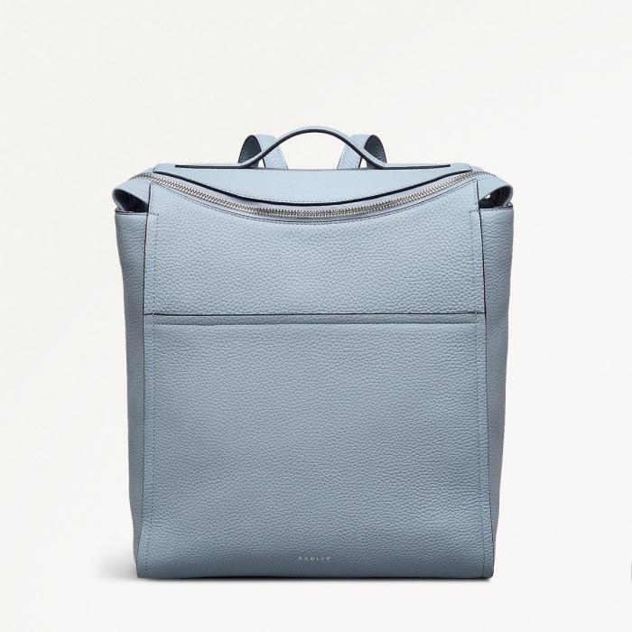 Radley London Oak Street - Medium Ziptop Backpack - Smoke Blue