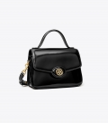 Tory Burch SMALL ROBINSON SPAZZOLATO TOP-HANDLE BAG - Black Tory Burch SMALL ROBINSON SPAZZOLATO TOP-HANDLE BAG - Black