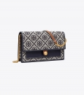 Tory Burch T MONOGRAM JACQUARD CHAIN WALLET - Tory Navy Tory Burch T MONOGRAM JACQUARD CHAIN WALLET - Tory Navy