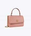 Tory Burch MINI KIRA MOTO QUILT TOP HANDLE CHAIN WALLET - Pink Magnolia Tory Burch MINI KIRA MOTO QUILT TOP HANDLE CHAIN WALLET - Pink Magnolia
