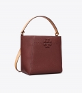 Tory Burch SMALL MCGRAW TEXTURED BUCKET BAG - Muscadine Tory Burch SMALL MCGRAW TEXTURED BUCKET BAG - Muscadine