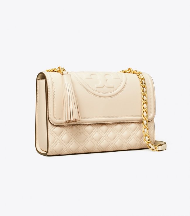 Tory Burch FLEMING CONVERTIBLE SHOULDER BAG - New Cream Tory Burch FLEMING CONVERTIBLE SHOULDER BAG - New Cream