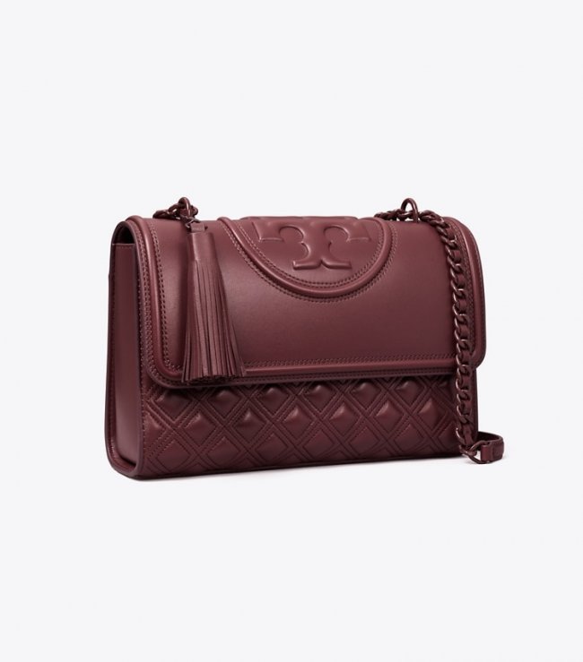 Tory Burch FLEMING CONVERTIBLE SHOULDER BAG - Wine Tory Burch FLEMING CONVERTIBLE SHOULDER BAG - Wine