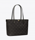 Tory Burch SMALL T MONOGRAM ZIP TOTE - Black Tory Burch SMALL T MONOGRAM ZIP TOTE - Black