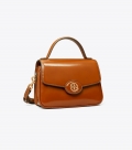Tory Burch SMALL ROBINSON SPAZZOLATO TOP-HANDLE BAG - Dark Sienna Tory Burch SMALL ROBINSON SPAZZOLATO TOP-HANDLE BAG - Dark Sienna