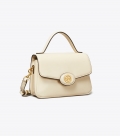 Tory Burch SMALL ROBINSON SPAZZOLATO TOP-HANDLE BAG - Light Cream Tory Burch SMALL ROBINSON SPAZZOLATO TOP-HANDLE BAG - Light Cream
