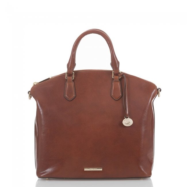 Brahmin Large Duxbury Soft Leather Satchel | Cognac Topsail ID:Brahmin-203030
