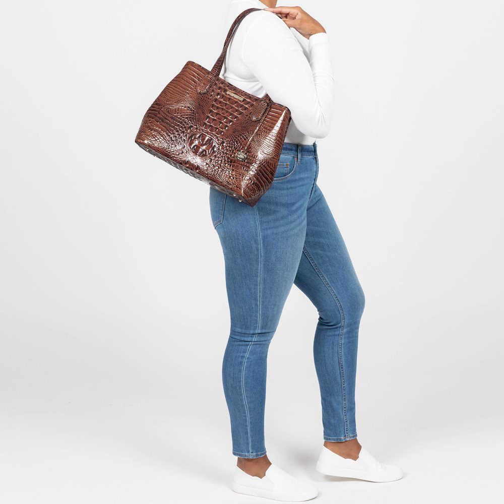 Brahmin Medium Julian Navy Topsail ID:Brahmin-202755