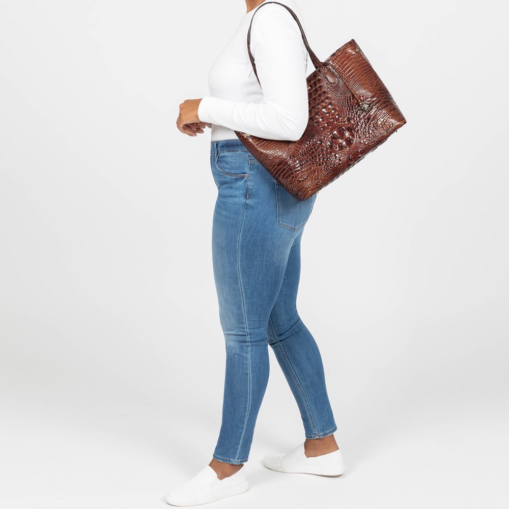 Brahmin Medium Julian Navy Topsail ID:Brahmin-202755