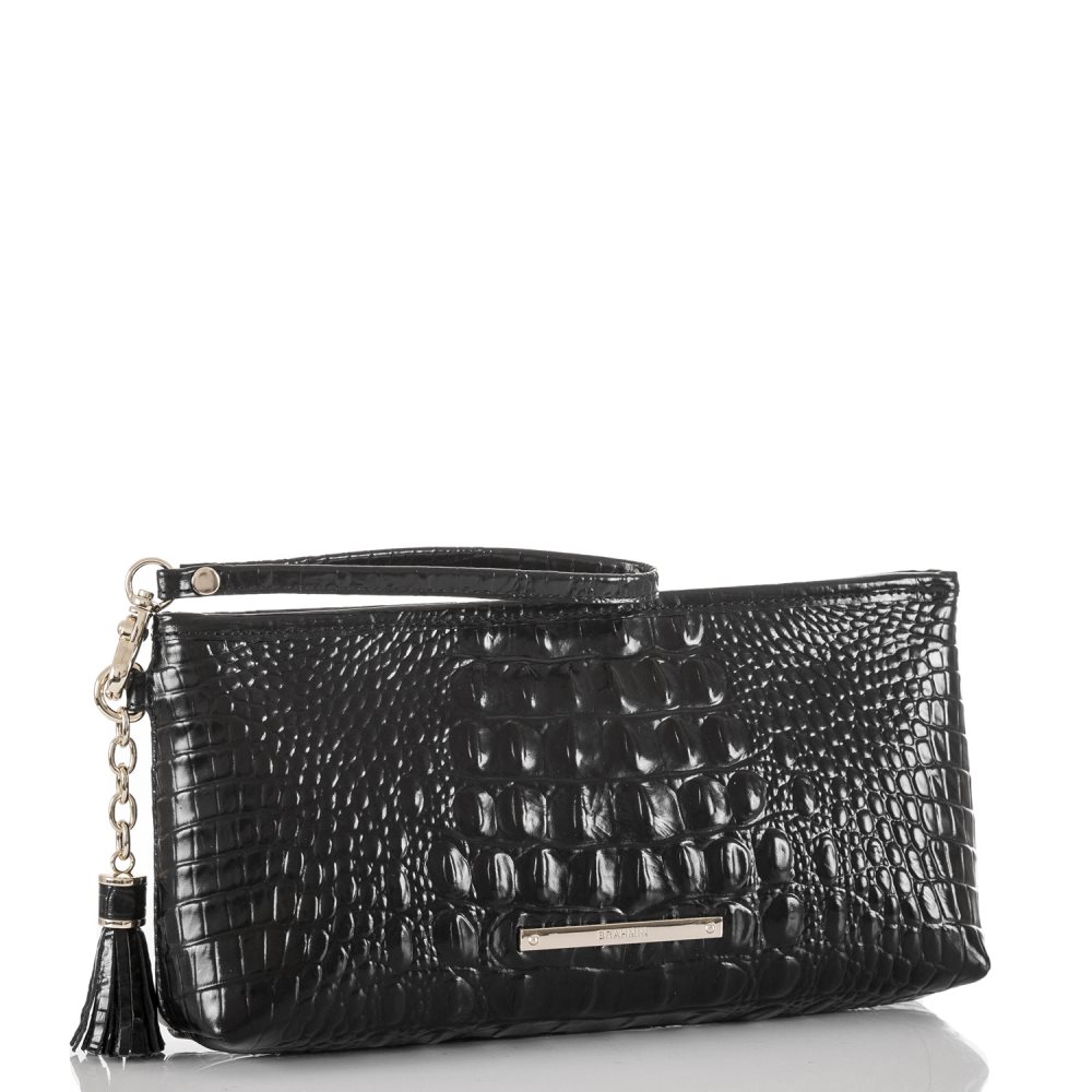 Brahmin Kayla Leather Wristlet Clutch | Black Melbourne ID:Brahmin-203249