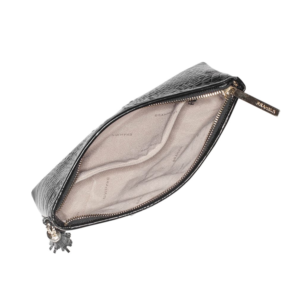 Brahmin Kayla Leather Wristlet Clutch | Black Melbourne ID:Brahmin-203249