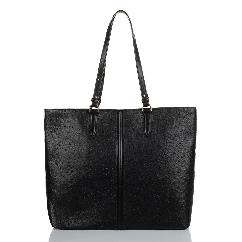 Brahmin Tansey Black Leather Open-Top Tote Bag ID:Brahmin-202718