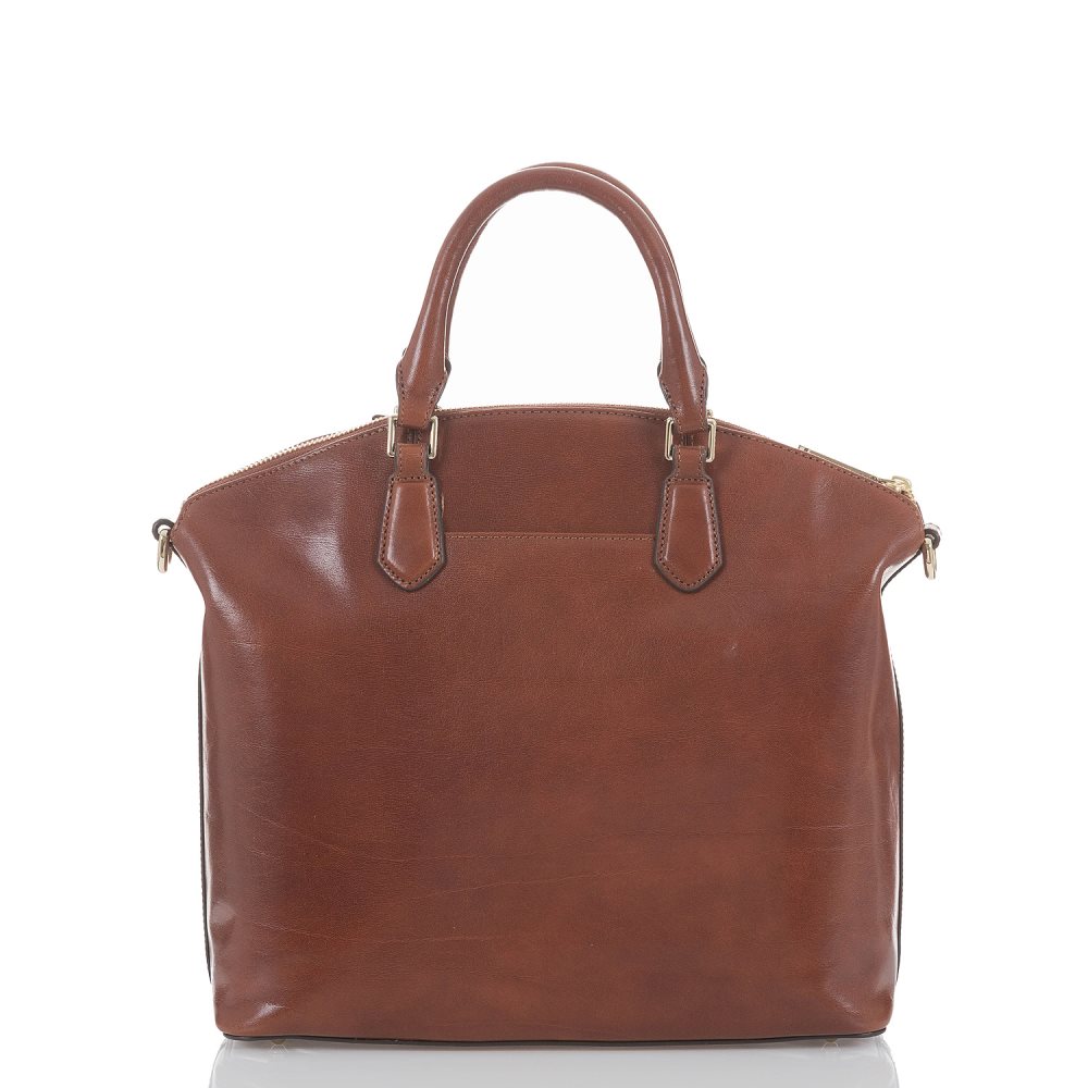 Brahmin Large Duxbury Soft Leather Satchel | Cognac Topsail ID:Brahmin-202549