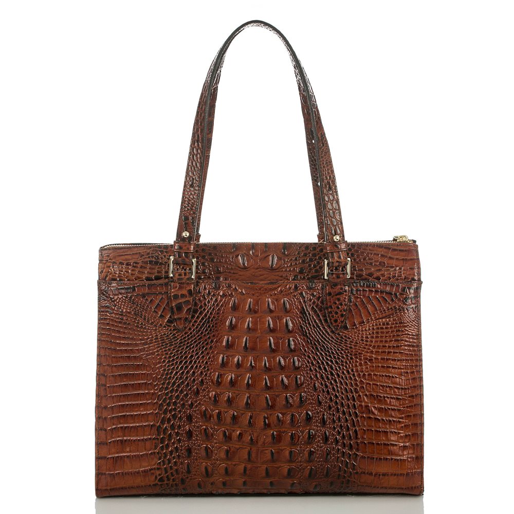 Brahmin Anywhere Leather Tote Handbag | Pecan Melbourne ID:Brahmin-202794