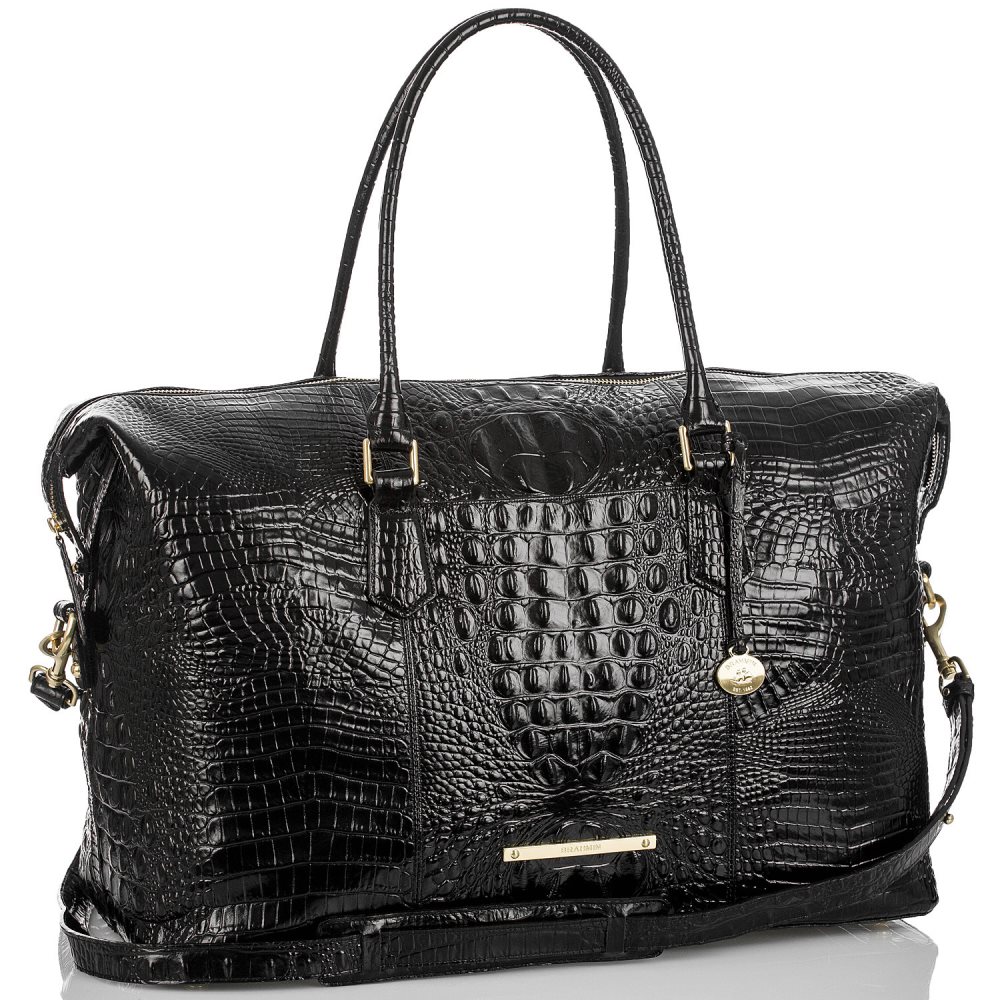 Brahmin Duxbury Weekender | Black Leather Weekend Bag ID:Brahmin-202677