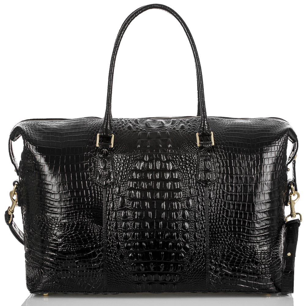 Brahmin Duxbury Weekender | Black Leather Weekend Bag ID:Brahmin-202677
