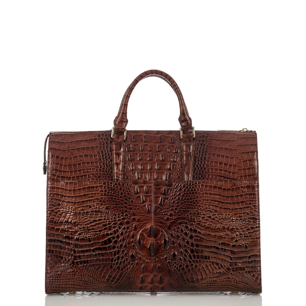 Brahmin Business Tote Bag | Pecan Melbourne ID:Brahmin-203470