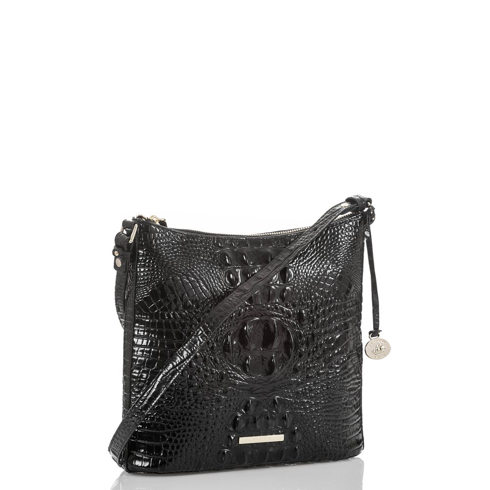 Brahmin Katie Black Leather Crossbody | Black Melbourne ID:Brahmin-203384