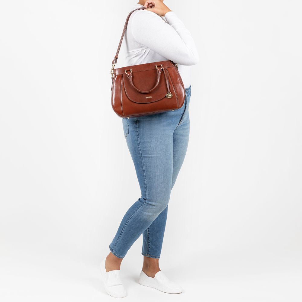 Brahmin Raelynn Cognac Topsail ID:Brahmin-203031