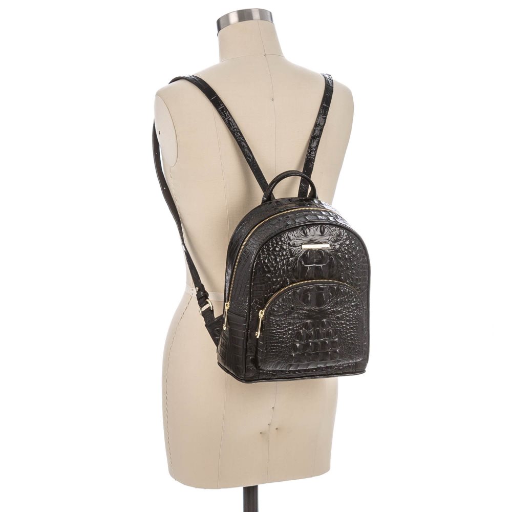 Brahmin Mini Dartmouth | Mini Black Leather Backpack ID:Brahmin-203515