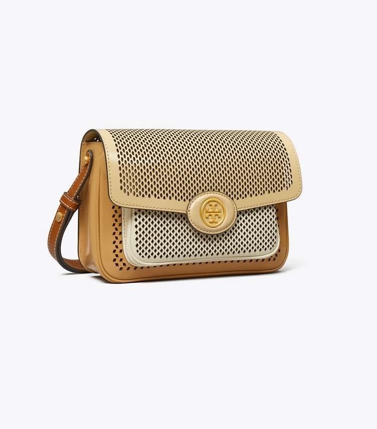 Tory Burch ROBINSON PERFORATED COLOR-BLOCK CONVERTIBLE SHOULDER BAG - Multi Tory Burch ROBINSON PERFORATED COLOR-BLOCK CONVERTIBLE SHOULDER BAG - Multi