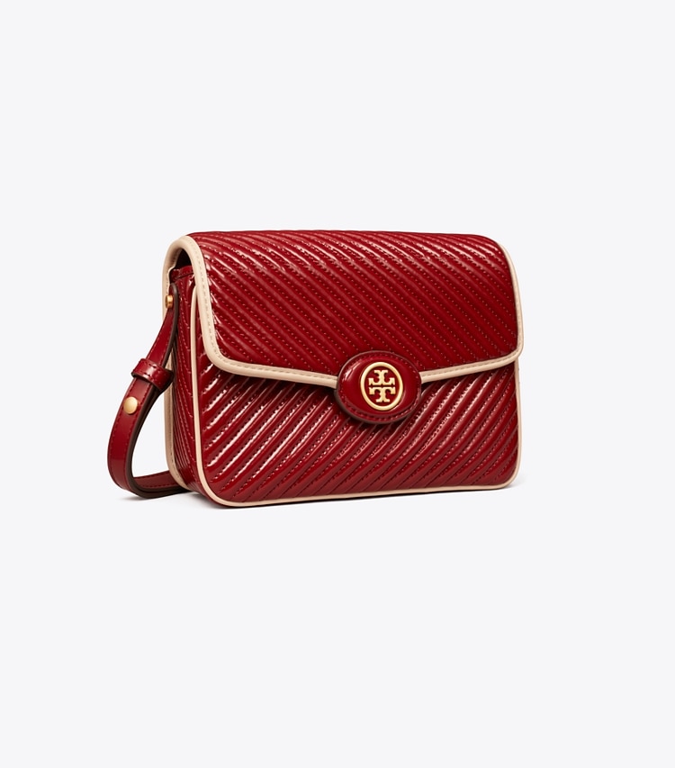 Tory Burch ROBINSON PATENT QUILTED SHOULDER BAG - Bricklane Tory Burch ROBINSON PATENT QUILTED SHOULDER BAG - Bricklane