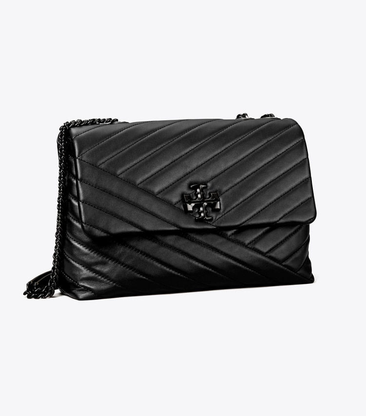 Tory Burch KIRA CHEVRON CONVERTIBLE SHOULDER BAG - Black / Silver Tory Burch KIRA CHEVRON CONVERTIBLE SHOULDER BAG - Black / Silver