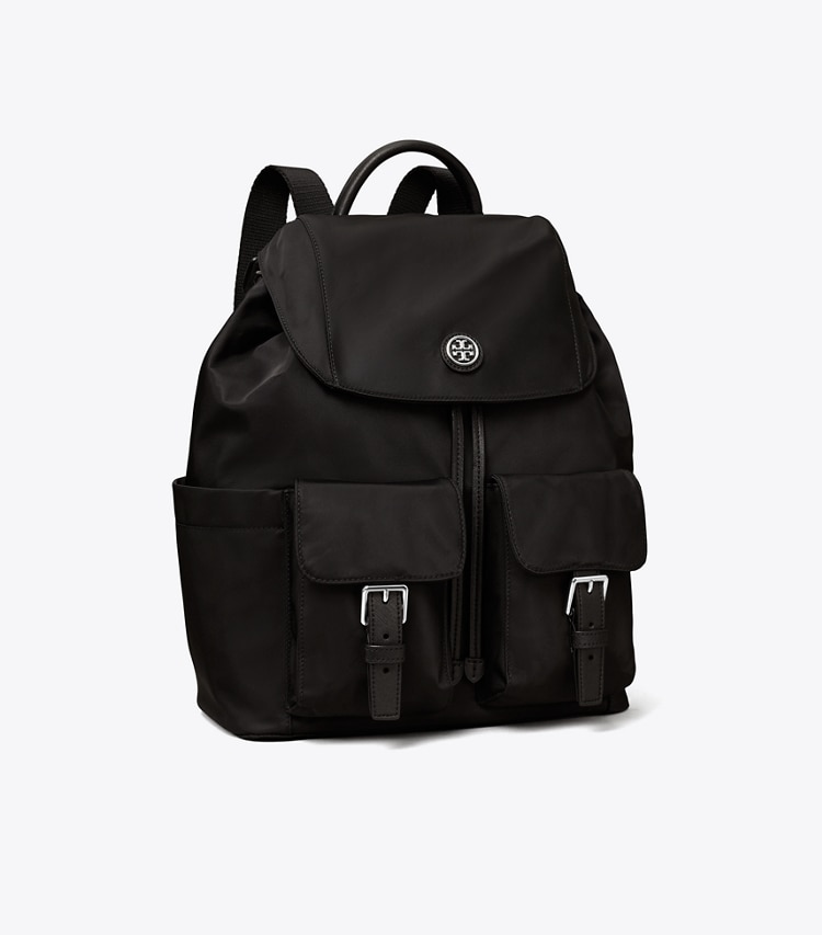 Tory Burch NYLON FLAP BACKPACK - Black Tory Burch NYLON FLAP BACKPACK - Black